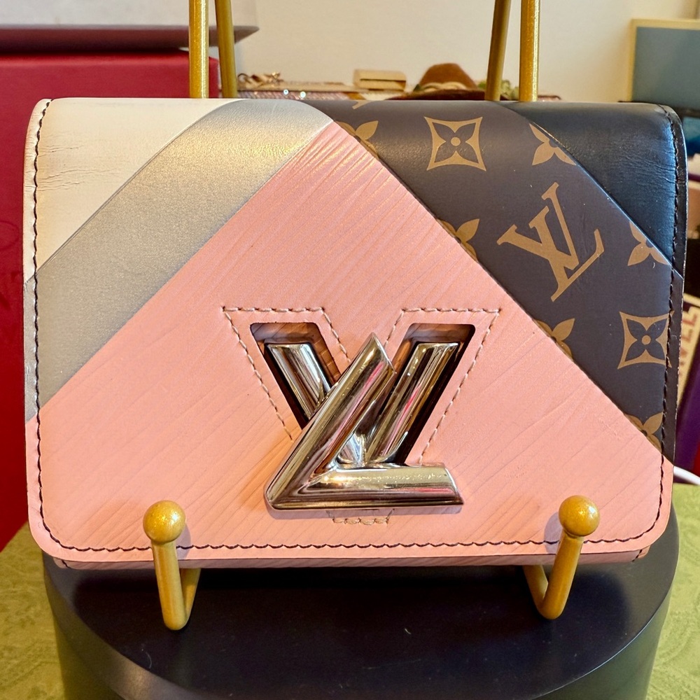 Louis Vuitton Pink, Silver, and Brown Wallet